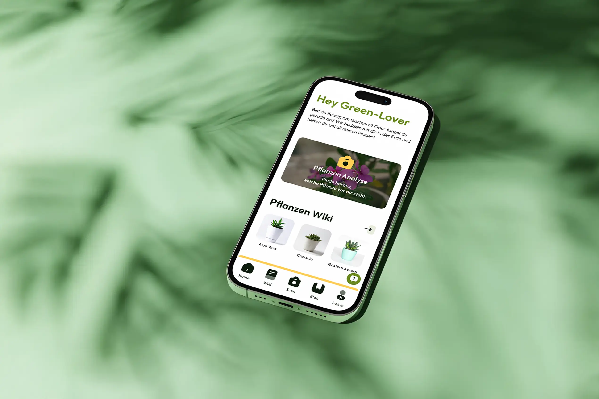 Homescreen der Schweizer Garten App